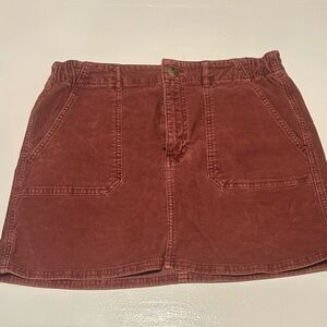 Corduroy Maroon Mini Skirt